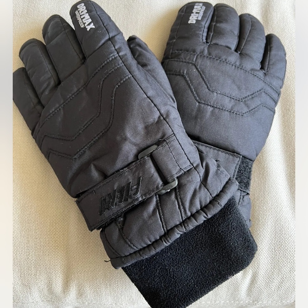 Genuine Fiero Dri-Max Waterproof Juniors Black Padded Winter Snow Gloves Ski L